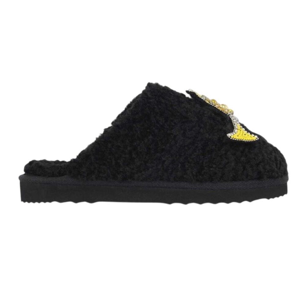 Biba Womens/Ladies Biba Embellished Faux Fur Slippers / Black